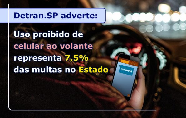 DETRAN.SP ADVERTE: USO PROIBIDO DE CELULAR AO VOLANTE REPRESENTA 7,5% DAS MULTAS NO ESTADO